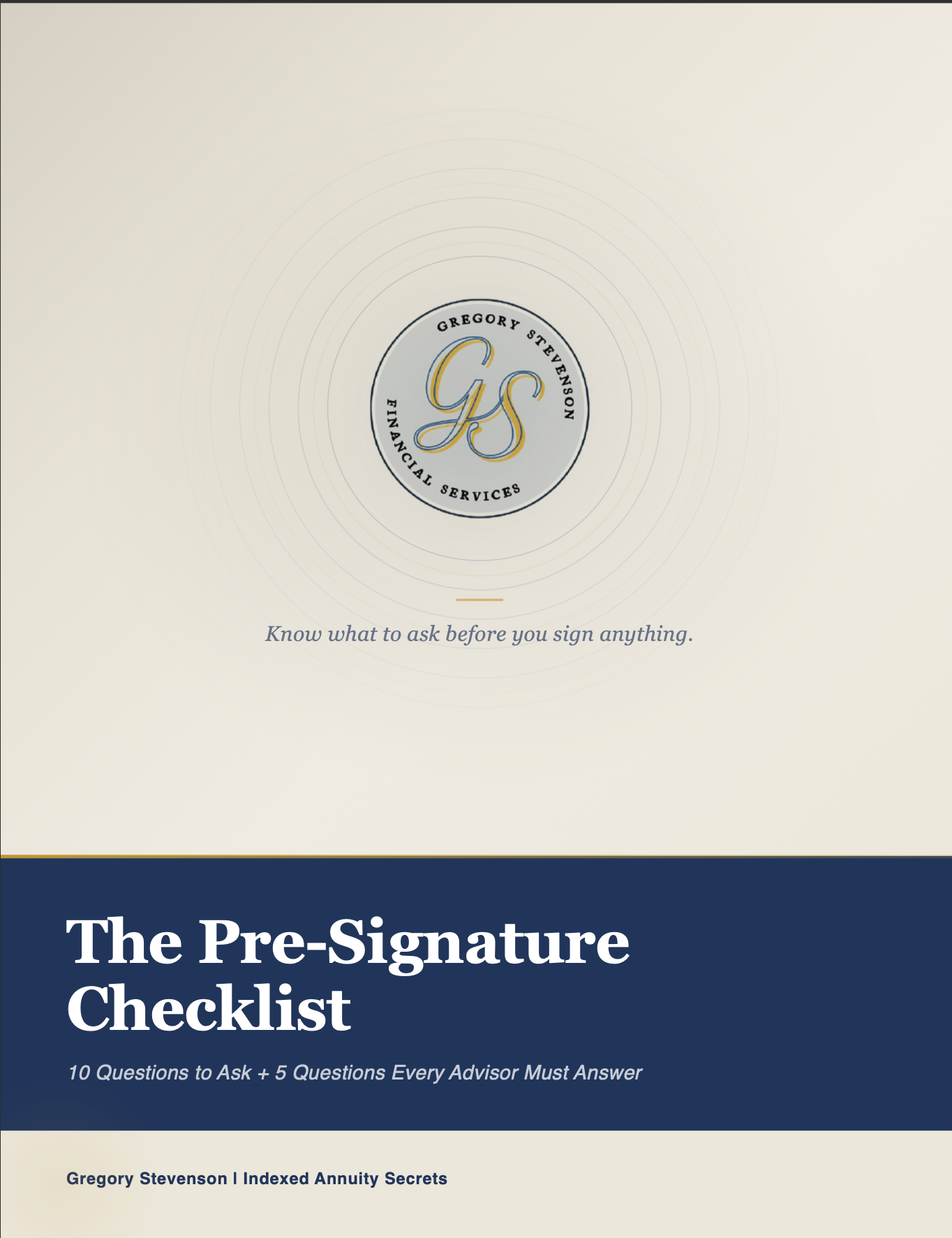 Pre-Signature Checklist